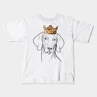 Weimaraner Dog King Queen Wearing Crown Kids T-Shirt